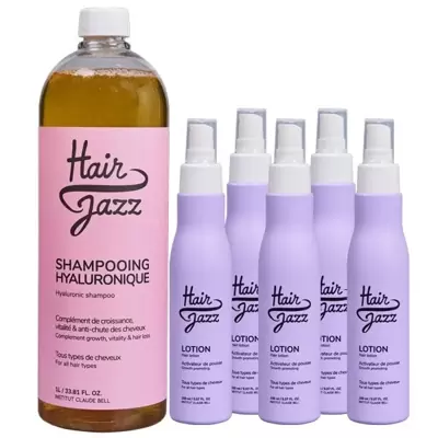 HAIR JAZZ professionele haargroei set: - PRO Shampoo en 4 x lotion